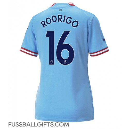 Manchester City Rodri Hernandez #16 Fußballbekleidung Heimtrikot Damen 2022-23 Kurzarm